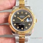 Swiss Quality Copy Rolex Datejust 41mm Black Face Two Tone Watch 